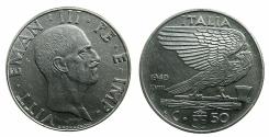 World Coins - ITALY.Vittorio Emmanuel III 1900-1946.Stainless steel ( magnetic ).50 Centesimi.1940 Yr.XVII.