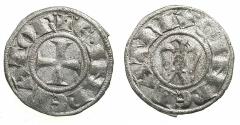 World Coins - SICILY.MESSINA OR PALERMO.Henry VI and Constance AD 1194-1197.Billon Denaro.Type.4.