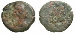 Ancient Coins - EGYPT.ALEXANDRIA.Vespasian AD 69-78.AE.Obol?struck AD 72/73. Bust of Sarapis. ***Unpublished? ***