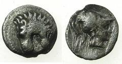 Ancient Coins - PAMPHYLIA.SIDE.Circa 370-360 BC.AR.Tritartemorion. Lion head. Reverse. Bust of Athena.