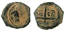 World Coins - CRUSADER STATES.ANTIOCH.Roger of Salerno, Regent AD 1112-1119.AE.Follis. overstrike on Trancred AD 1104-1112 2nd and 4th type follis.