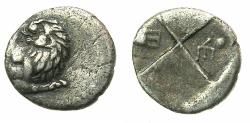 Ancient Coins - The Trachian Chersonese.Chersonesus.Circa 480-350 BC.AR.Hemi drachm.