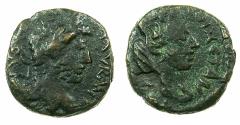 Ancient Coins - MESOPOTAMIA.CARRHAE.Caracalla AD 198-217.AE.18mm. Reverse.Bust of Tyche.