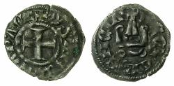World Coins - CRUSADER STATES.GREECE.Principality of ACHAIA.Isabella of Villehardouin AD 1289-1297. Billon Denier.Type Y3.