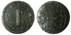World Coins - ITALY.1st Roman Republic.AD1798-1799.AE.2 Baiocchi.ND.(Rome mint ).