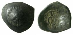 Ancient Coins - BYZANTINE EMPIRE.Isaac II Angelus 1st reign AD 1185-1195.Billon Trachy.Mint of Constantinople.