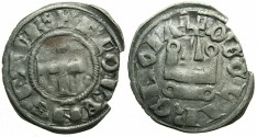 World Coins - CRUSADER.Principality of ACHAIA.Florent of Hainault AD 1289-1297.Bi.Denier.Type F4. ~~~RARE~~~