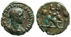 Ancient Coins - EGYPT.ALEXANDRIA.Aurelian AD 270-275.Billon Tetradrachm, struck AD 272/273.~#~.Eagle between two vexilla