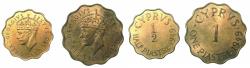 World Coins - CYPRUS.George VI 1936-1952.AE.Piastra and Half Piastre 1949. BU. *** Final denominations bearing the value Piastre ****