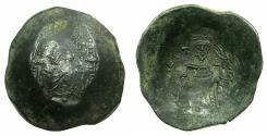 Ancient Coins - BYZANTINE EMPIRE.Isaac II Angelus  1st reign AD 1185-1195.Billon Trachy.Mint of Constantinople.