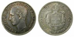 World Coins - GREECE, Kingdom.George 1863-1913.AR. 1 Drachma.1868.Paris mint.