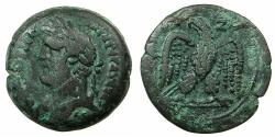 Ancient Coins - EGYPT.ALEXANDRIA.Antoninus Pius AD 138-161.AE.Drachma, struck AD 153/54.~#~.Eagle standing facing, head left. ****This reverse type struck only in Years 17 and 20