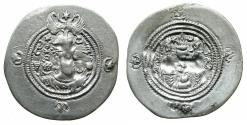Ancient Coins - SASANIAN.Khusru ( Husrav ) II Parvis ( The Victorious ) 2nd reign AD 591-628.AR.Drachm. Regnal year 11 ( AD 601 ). mint AYL ( unknown location possibly Susa )