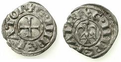 World Coins - SICILY.MESSINA OR PALERMO.Henry VI and Constance AD 1194-1197.Billon Denaro.