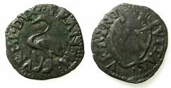 World Coins - ITALY.URBINO.Francesco Maria I AD 1508-1516 AND 1521-1538..Billon Quattrino. Ostrich