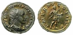 Ancient Coins - ROMAN.Gordian III AD 238-244.AR.Antonininanus.Mint of ROME. Emperor standing