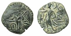 Ancient Coins - INDIA.Post Kushan.Circ 4th cent AD.AE.Unit. after Kushan issue of Huvishka (  AD 151-190).