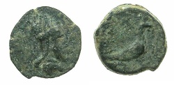 Ancient Coins - Artaxiads of ARMENIA.Tigranes IV 8-5 BC.AE.12.8mm.~#~.Rare type , Eagle standing right.