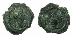 Ancient Coins - EGYPT.ALEXANDRIA.Hadrian AD 117-138.AE.Dichalkon.AD 125/126.Anepigraphic issue. Canopus of Osaris.Unpublished Year.