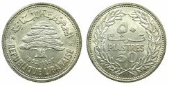 World Coins - LEBANON.AR.50 Piastres 1952.