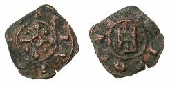 World Coins - CRUSADER STATES. TRIPOLI.Bohemond IV or V Circa AD 1233-52-75.AE.Fraction (Pougeoise ).Type 6