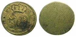 World Coins - ITALY.MILAN? late 18th or early 19th cent AD.Brass weight for gold Louis d'Or ( Louis XVI 1774-1793 )
