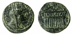 Ancient Coins - CILICIA.TARSUS.Pseudo Autonomous issue.Circa 2nd cent AD.AE.18.5mm. Naming both Region and city.  Tyche / Tetrastyle temple.