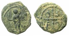 World Coins - CRUSADER STATES.Principality of Antioch.Tancred AD 1104-1112.AE.Follis.3rd type. Standing figure of Saint Peter.