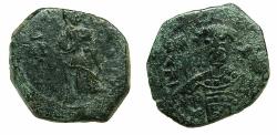 Ancient Coins - BYZANTINE EMPIRE.John II Comnenus AD 1118-1143.AE.Half Tetarteron. Mint of THESSALONIKA.