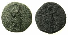 Ancient Coins - SOPHENE, Kingdom of. ( Western Armenia ). Mithradates I circ 150-120 BC.AE.19.7mm (Tetrachalkous). Zeus standing.