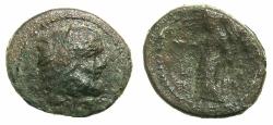 Ancient Coins - SICILY.HIMERA as THERMAI.Under Roman rule.After circa 241 BC.AE.21.9mm. Herakles. Female.