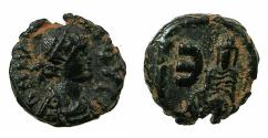 Ancient Coins - BYZANTINE EMPIRE.Justin I AD 518-527.AE.Pentanummium.Mint of ANTIOCH. Reverse. Tyche of Antioch.