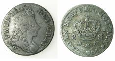 World Coins - DENMARK.Frederik IV AD 1699-1730.AR.8 Skilling 1701.