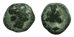 Ancient Coins - CARIA.RHODES, Island of. Circa 394-304 BC.AE.Chalkous. Bust of the nymph Rhodos.