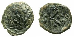 Ancient Coins - BYZANTINE EMPIRE.Heraclius AD 610-641.AE. Half follis. struck AD 631/32.Mint of CONSTANTINOPLE. *** Interesting series of overstriking ****