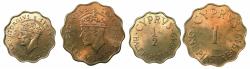 World Coins - CYPRUS.George VI 1936-1952.AE.Piastra and Half Piastre 1949. BU. *** Final denominations bearing the value Piastre ****