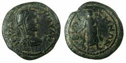 Ancient Coins - PHRYGIA.BRUZUS.1st-2nd cent.AD.AE.23mm. Boule Reverse.Asclepius. Unpublished? from a very rare mint.