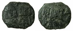 Ancient Coins - BYZANTINE EMPIRE.Constantine V AD 741-775 with associate Leo IV from AD 751.AE.Follis.Mint of SYRACUSE.