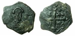World Coins - CRUSADER STATES.Principality of Antioch.Tancred AD 1104-1112.AE.Follis.2nd type. Facing bust of Tancred.