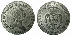 World Coins - ITALY.SARDINIA.Carlo Emanuele III 1730-1773.Billon. 7.6 Soldi 1757.Mint of TURIN.