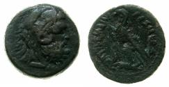 Ancient Coins - EGYPT.ALEXANDRIA.Ptolemy V Epiphanes 204-180 BC.AE.Triobol. Herakles wearing lion scalp