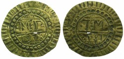 World Coins - CAPPADOCIA.KELVERI.Church of the Holy Virgin.AE.5 Para " Bracteate " Token 1878.