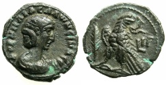 Ancient Coins - EGYPT.ALEXANDRIA.Salonina, wife of Gallienus AD 263-268.Billon Tetradrachm, struck AD 265/66.~#~.Eagle with Palm branch.