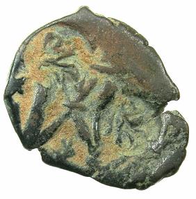 Ancient Coins - BYZANTINE EMPIRE.Heraclius AD 610-641.AE.Follis.Mint of CONSTNATINOPLE. Reverse. Two Heraclius' monogram countermark.