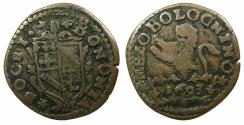 World Coins - ITALY.PAPALCY.Pope Innocent XII ( Antonio Pignatelli ) AD 1691-1700.AE.Mezzo Bolognino 1693.Mint of BOLOGNA.