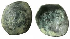 Ancient Coins - BYZANTINE EMPIRE.Alexius III Angelus-Comnenus AD 1195-1203.Billon.Aspron Trachy.Mint of Constantinople.