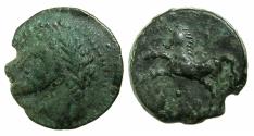 Ancient Coins - NUMIDIA.Massinissa or Micipsa circa 203-148-118 BC. AE.25.8mm.Reverse.Horse.