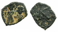 Ancient Coins - BYZANTINE EMPIRE. Heraclius AD 610-641.AE. Half follis.Struck AD 618-619.Mint of THESSALONIKI.