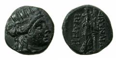 Ancient Coins - IONIA.SMYRNA. Circa 190-75 BC.AE.16.4mm. Athena Stratonike. Magistrate: HERAS.