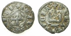World Coins - CRUSADER STATES.Principality of ACHAIA.Philip of Taranto AD 1307-1313.Bi.Denier.Type 2. Retrograde S in legend.